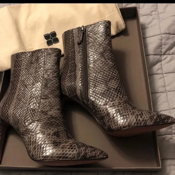 bcbg snakeskin booties